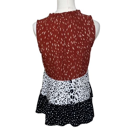 THML Anthropologie Tiered Ruffle Top Sz XS Sleeveless - Picture 6 of 9